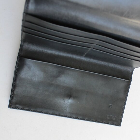 Coach Legacy Vintage 90s Black Bifold Water Buffalo Leather Envelope Wallet - Picture 6 of 8
